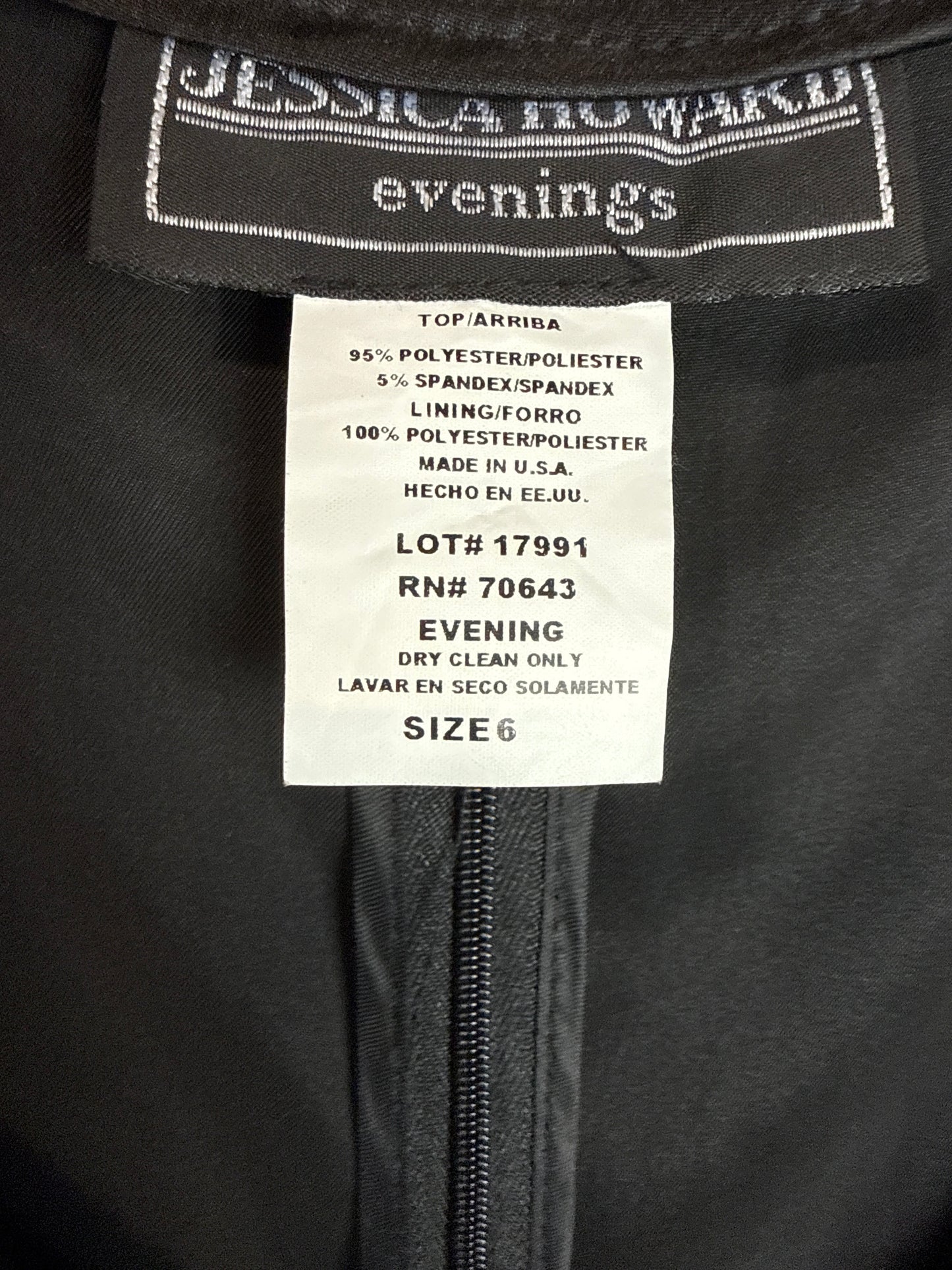 Jessica Howard Evenings Collection Blouse Size 6