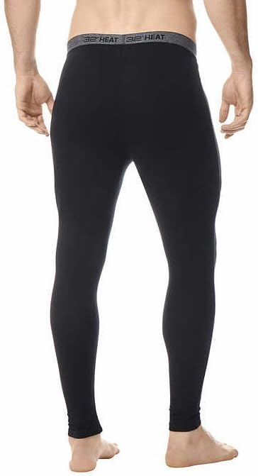 32 DEGREES Men's Base Layer Pant, (Black, Medium) 2-Pack