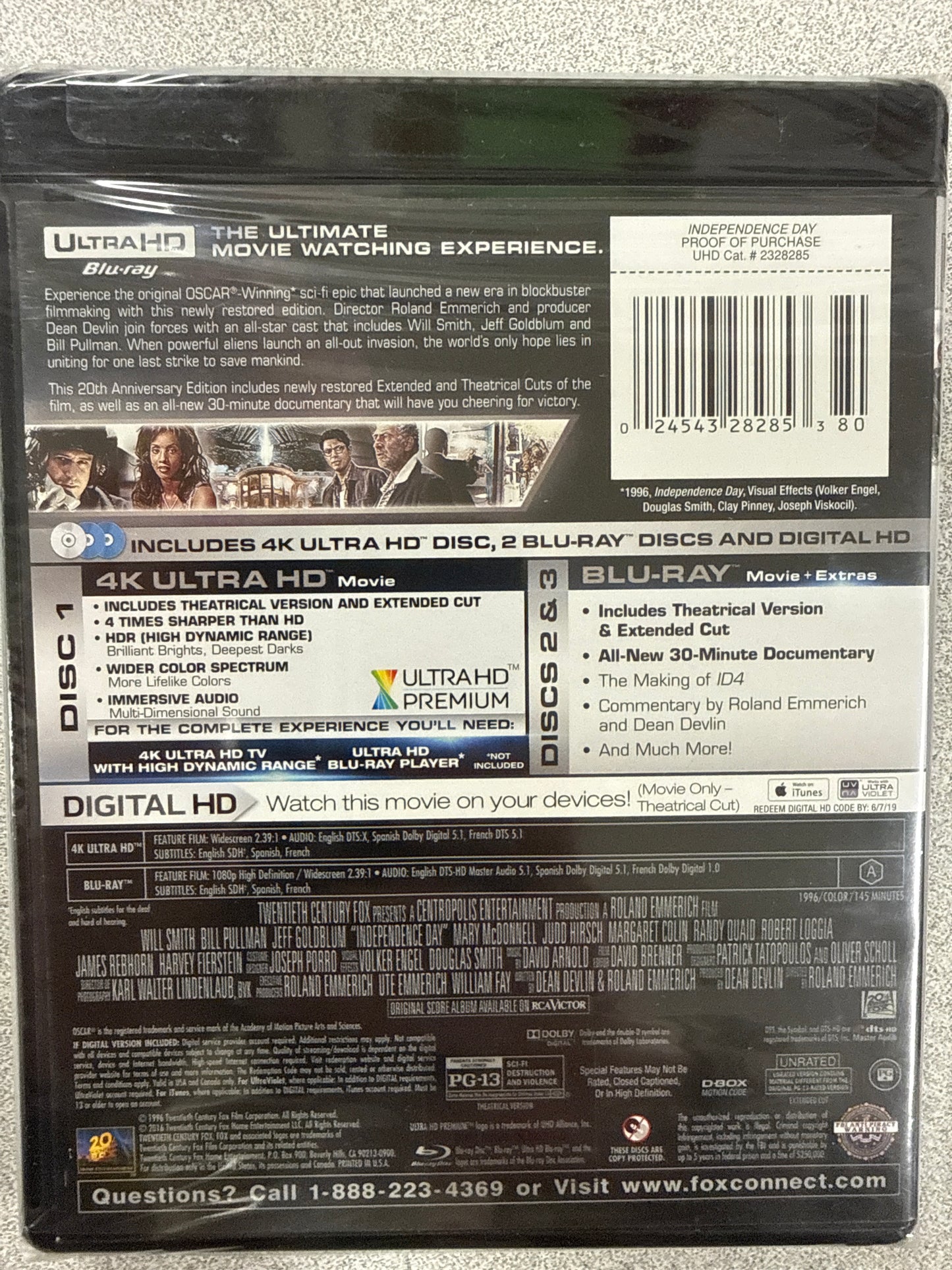 Independence Day Blu-ray New Factory Sealed