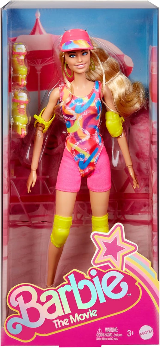 Barbie: The Movie - Margot Robbie - Skating Doll with Neon Outfit, Retro Gymnastics Suit, Pink Biker Shorts - Used