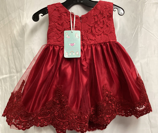 Jupe 'Elle Grace Wine Red Dress fro 6 Months (Previously Owned- Like New Condition)