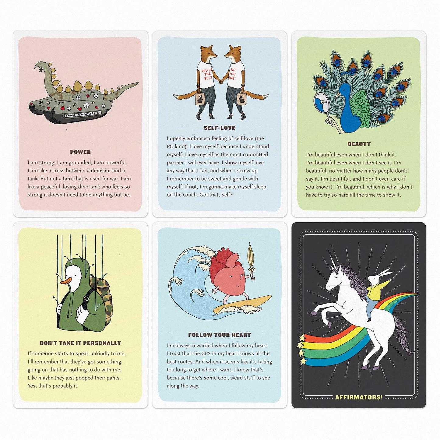 Affirmators! 50 Affirmation Cards Deck to Help You Help Yourself - Without the Self-Helpy-Ness! Cards