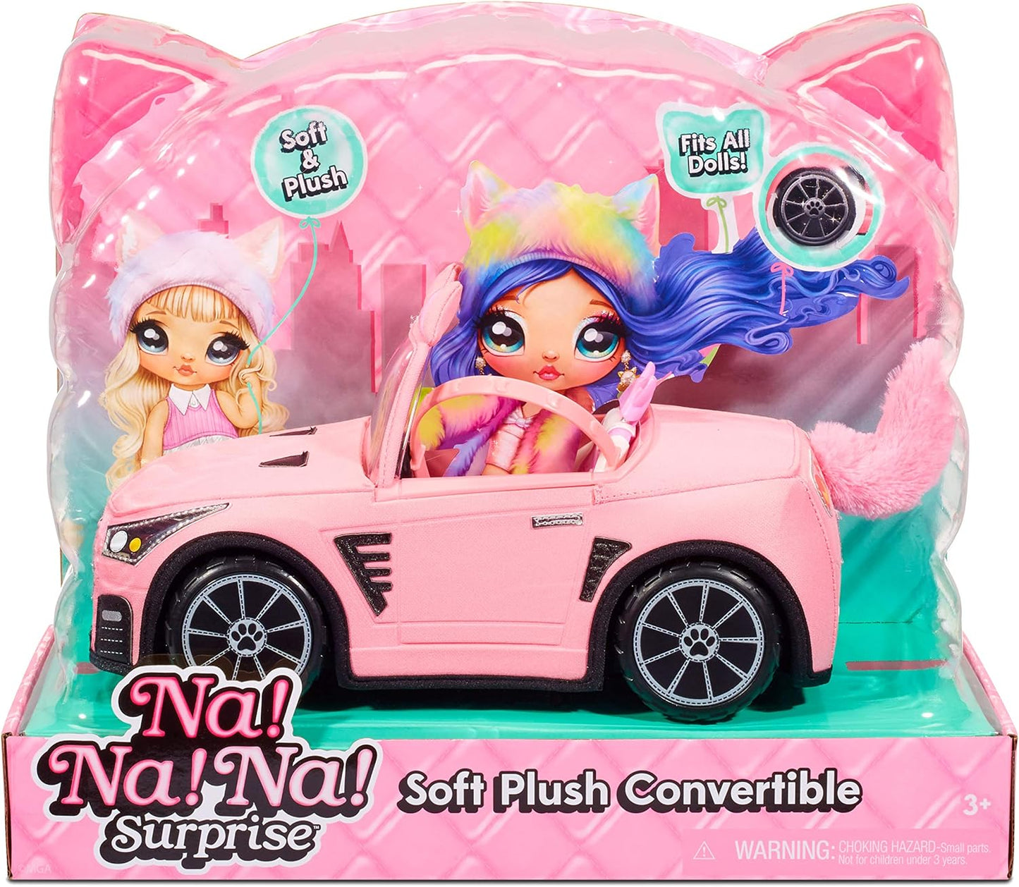 Na! Na! Na! Surprise Pink Soft Plush Convertible Car