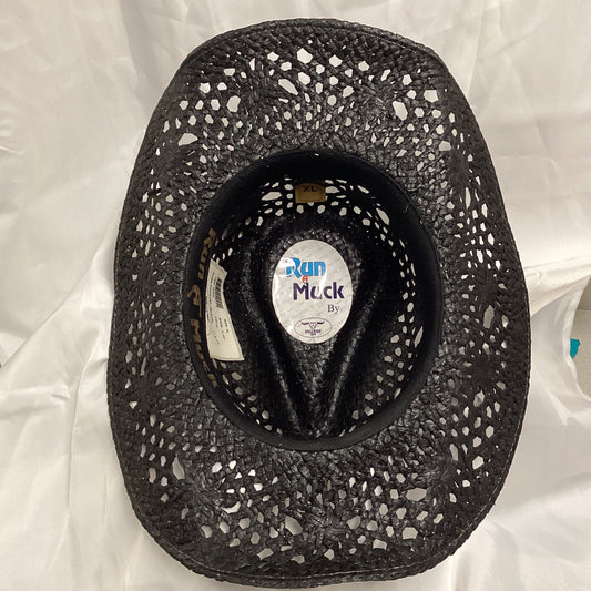 Bullhide Run A Muck Women's Straw Cowgirl Hat Black Size XL ( Previously Owned- Good Condition))