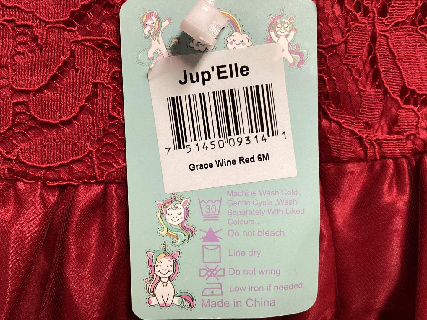 Jupe 'Elle Grace Wine Red Dress fro 6 Months (Previously Owned- Like New Condition)