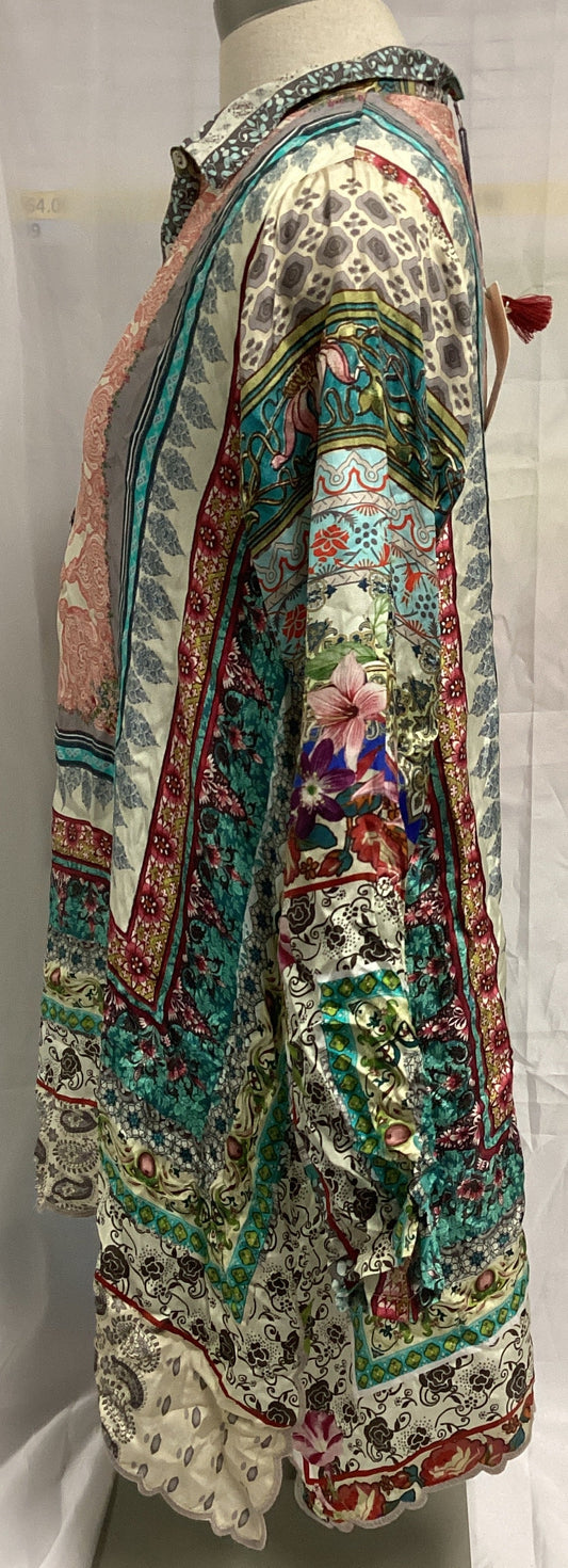 Johnny Was Multicolored Framed Tunic Size XS (Previously Owned- Like New Condition)