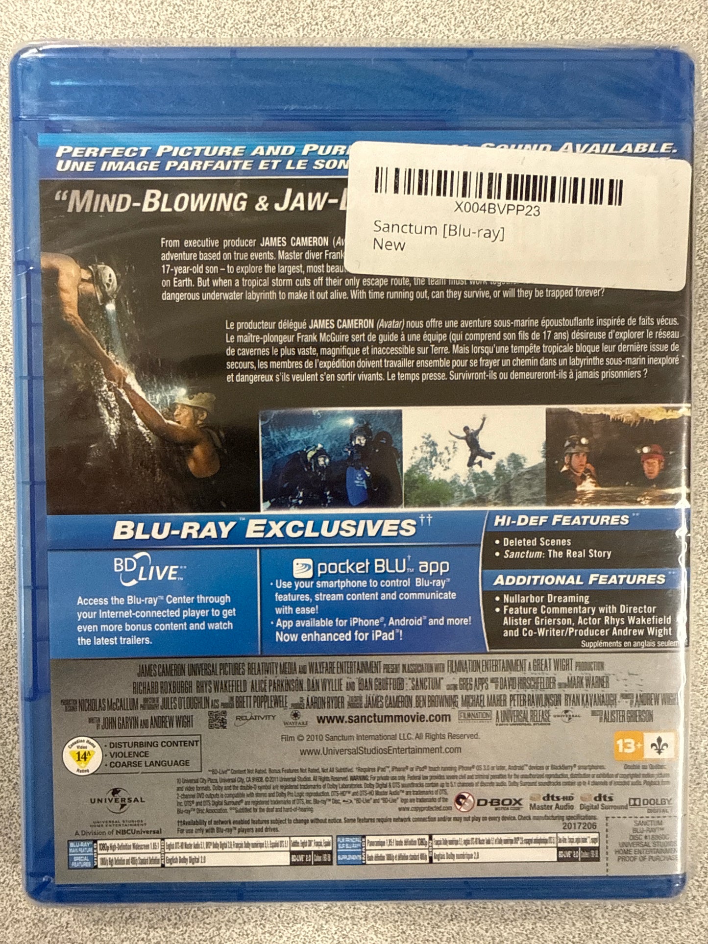 Sanctum Blu-ray New Factory Sealed