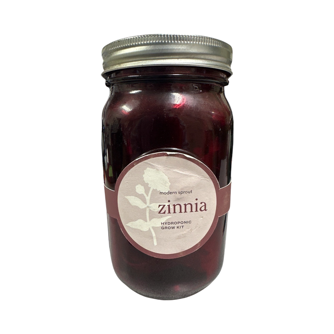 Modern Sprout Glass Jar Grow Set, Indoor Herb Garden, Seed Starter Set, Organic, Non-GMO, Zinnia