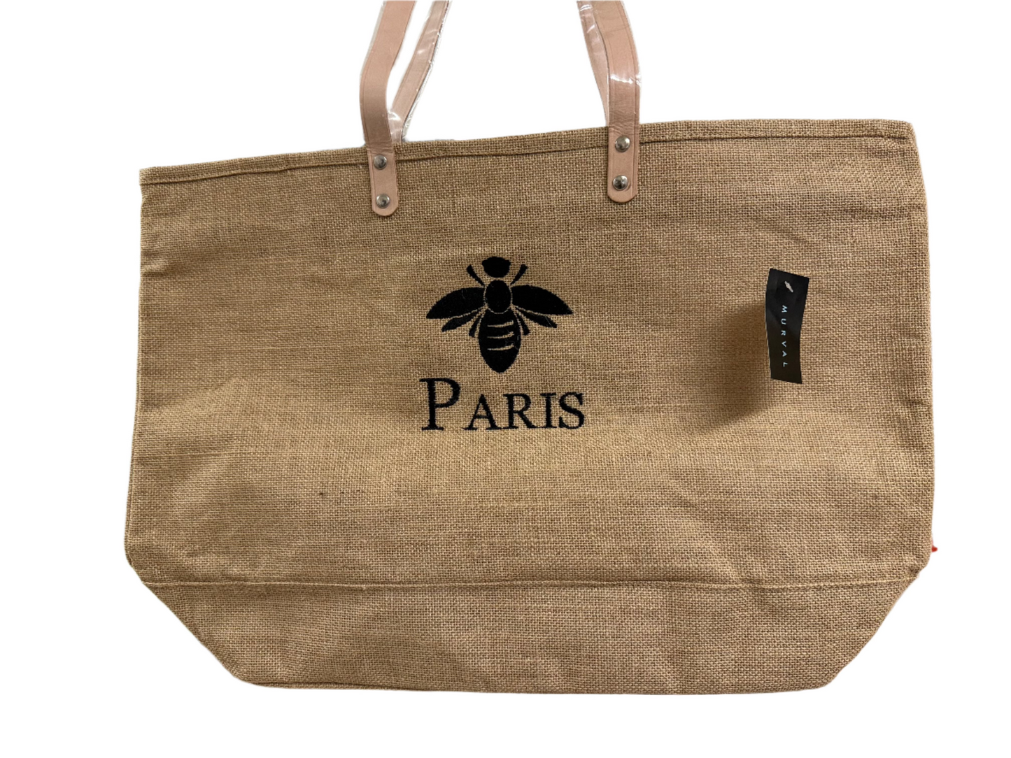 Murval Paris Beach Bag Tote with Black Bee