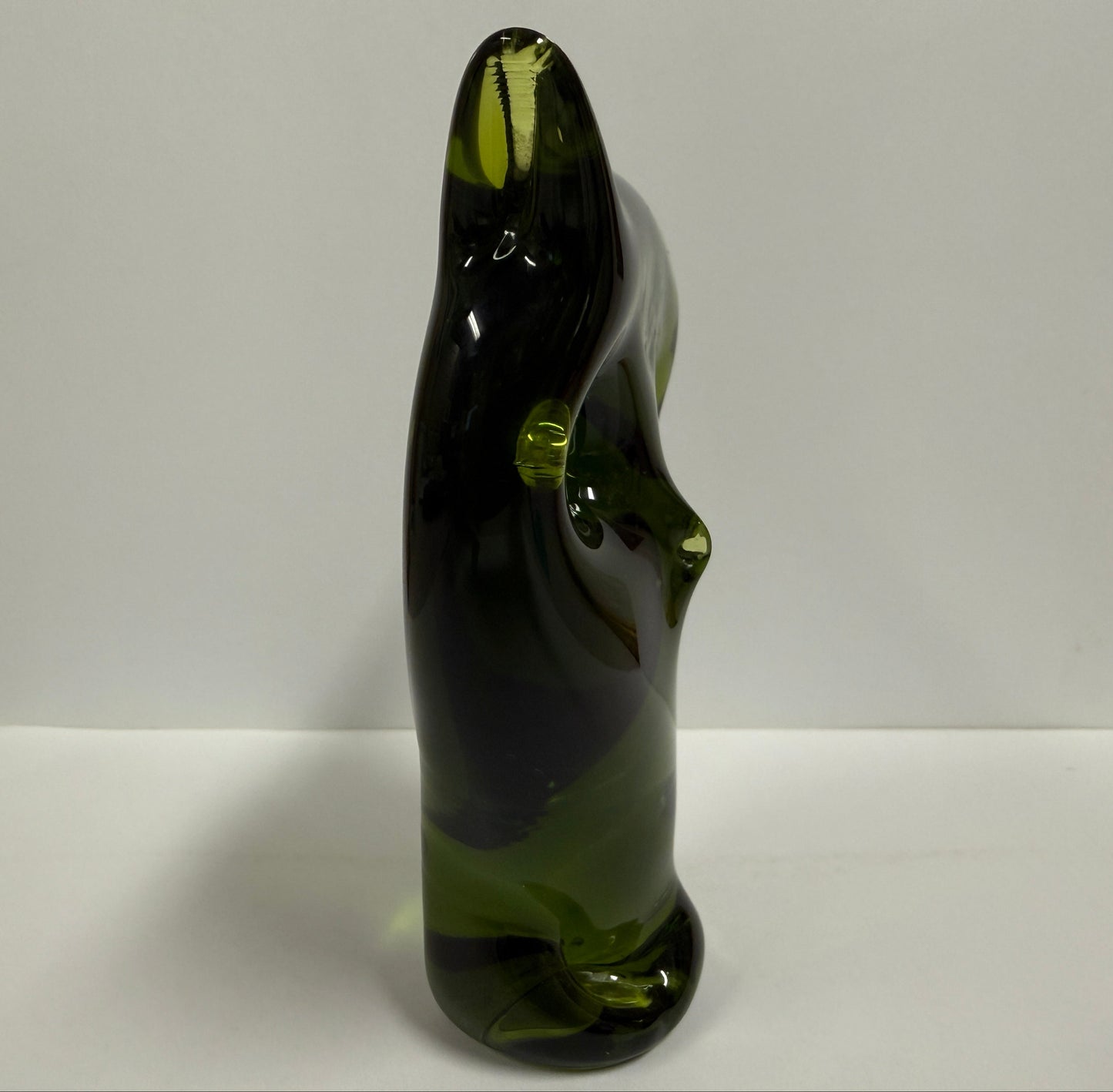 Viking Glass Green Owl Vintage Paperweight - Used