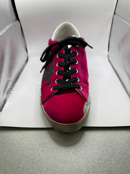 Golden Goose DB Superstar Hot Pink Velvet with Silver Tongue - Previously Owned