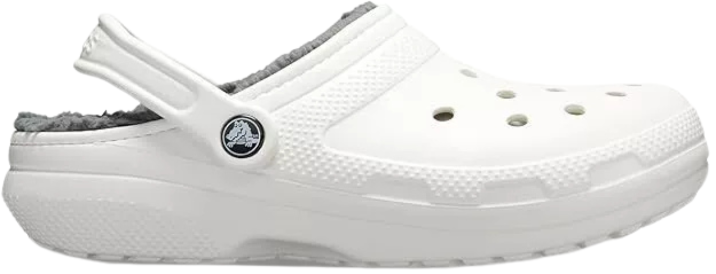 Crocs Classic Lined Clog White/Grey Men's 7, Women's 9 Medium
