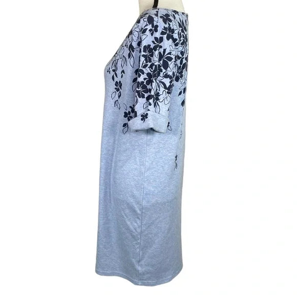 Karen Scott Sport Blue Floral Knit Dress