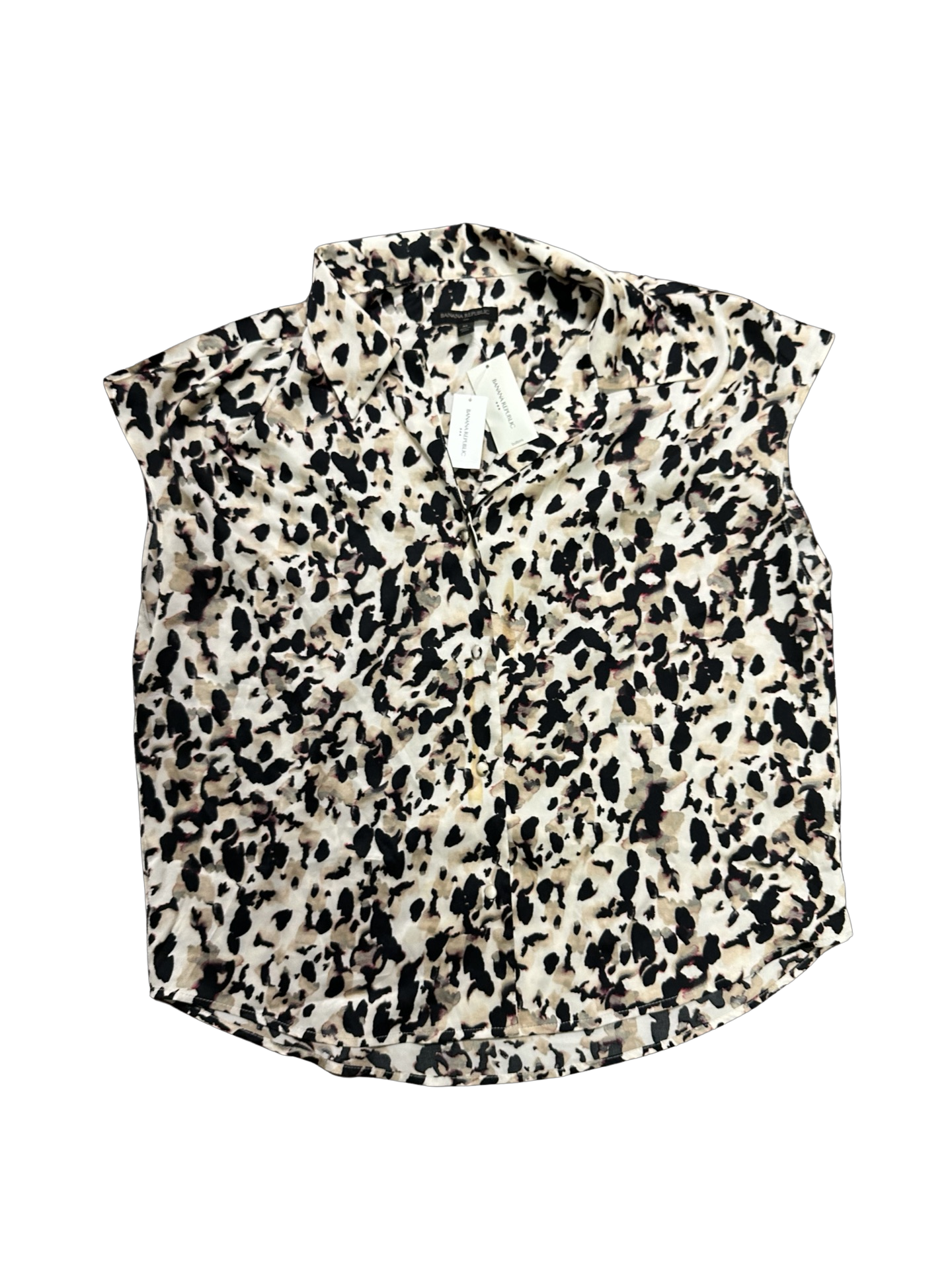 Banana Republic Womens Leopard Print Sleeveless Blouse Top Medium