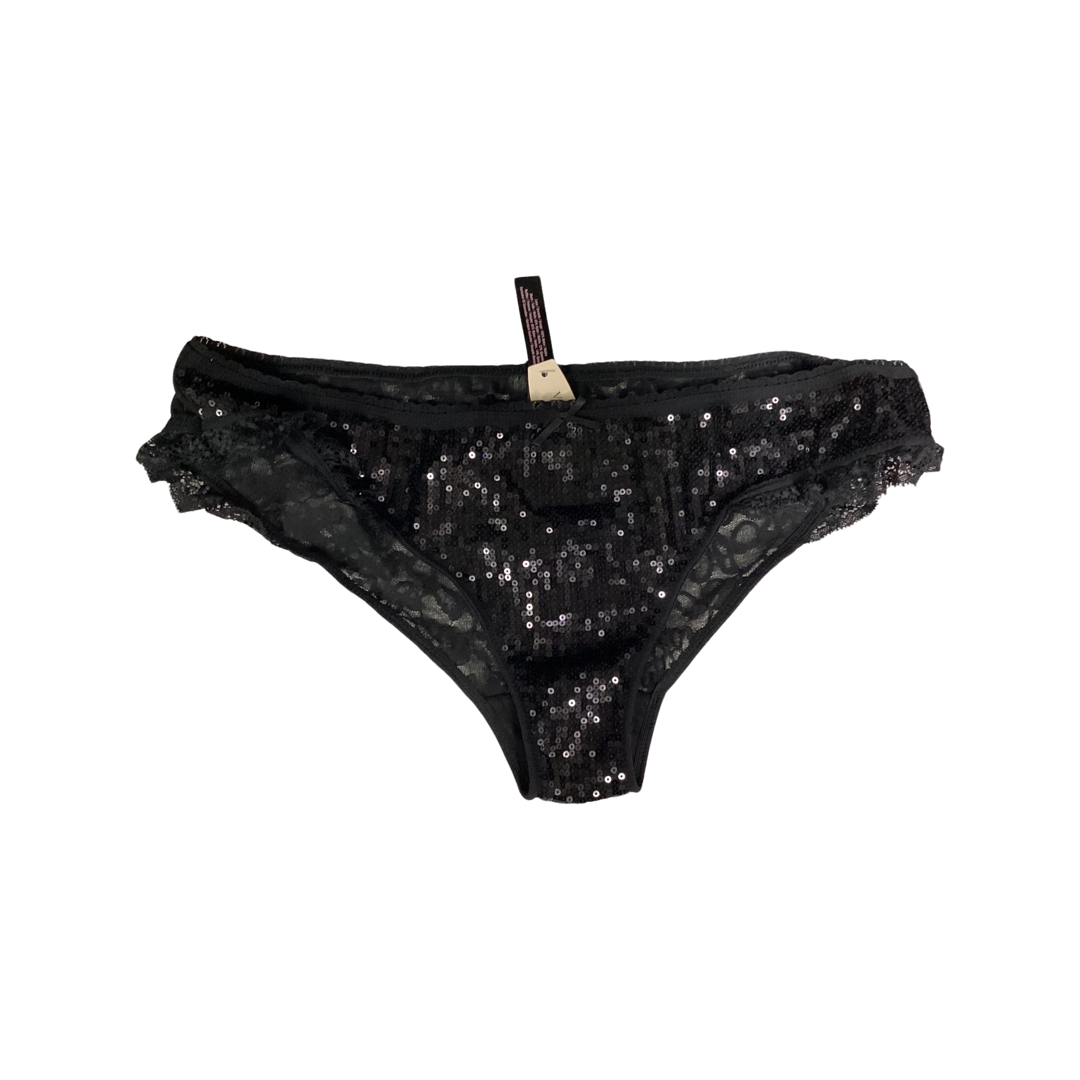 Victoria's Secret The Lacie Sequin Ruffled Camisole Set Black Size Large