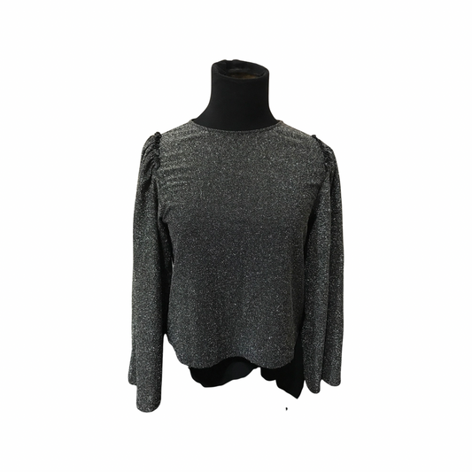 Express Women's Shimmer Glitter Top with Bell Sleeves.