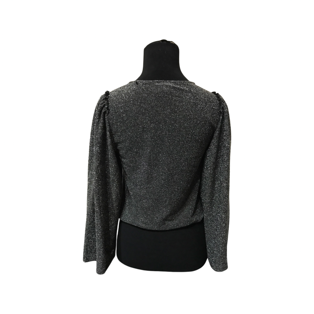 Express Women's Shimmer Glitter Top with Bell Sleeves.