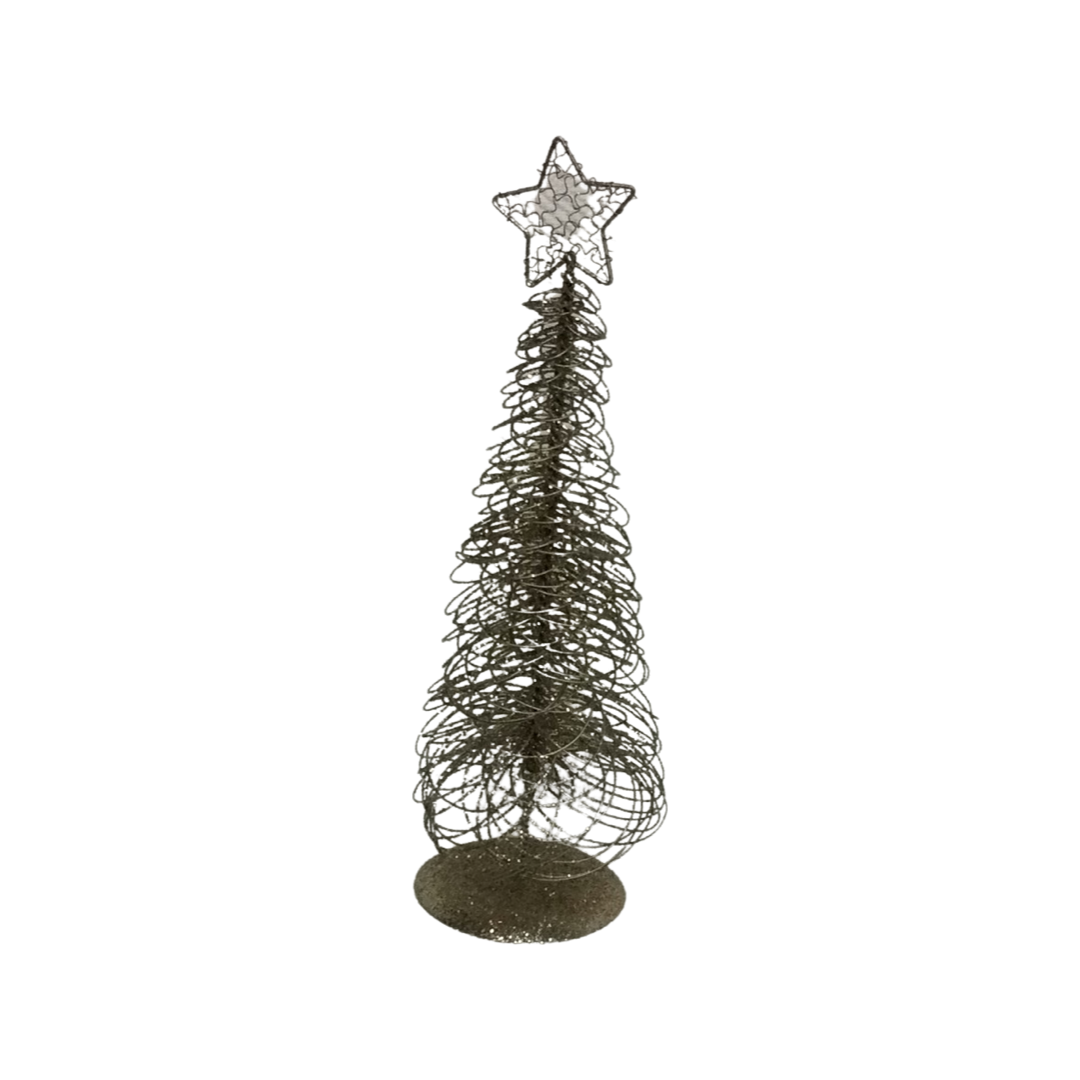 Miniature Wire Silver GlitterChristmas Tree