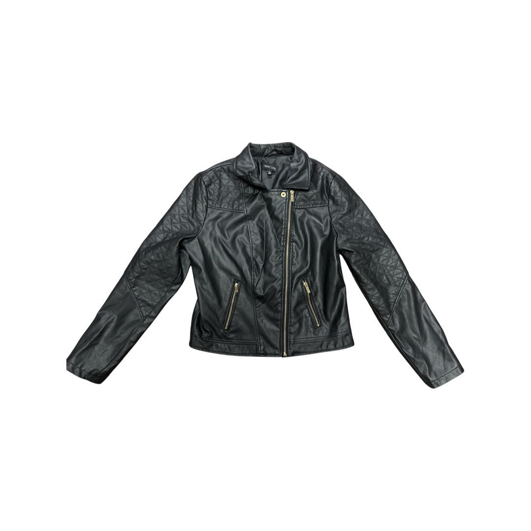 New look black faux leather jacket clearance