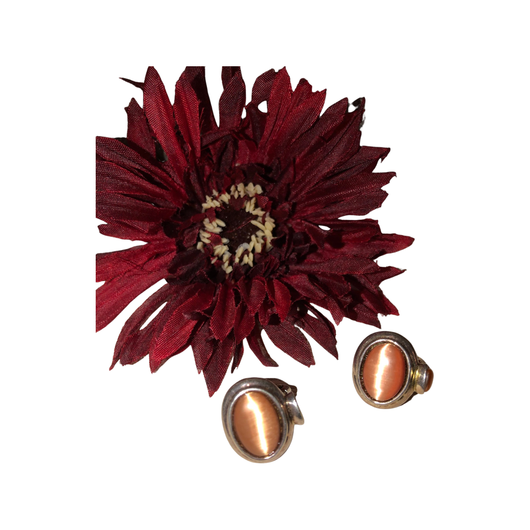 Earring clip-on w/ orange stone