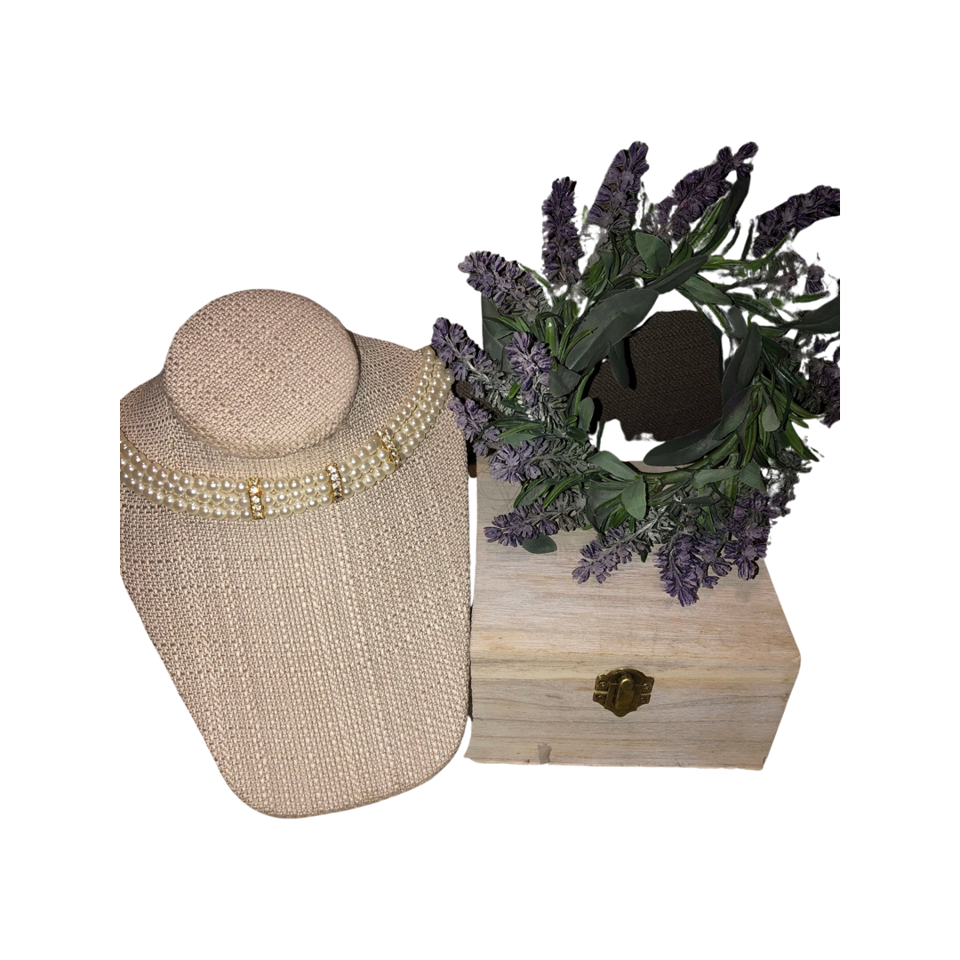 Necklace pearl w/jewels