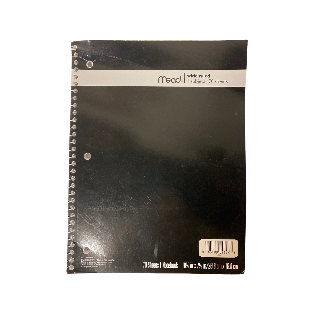 Wide Ruled Notebook