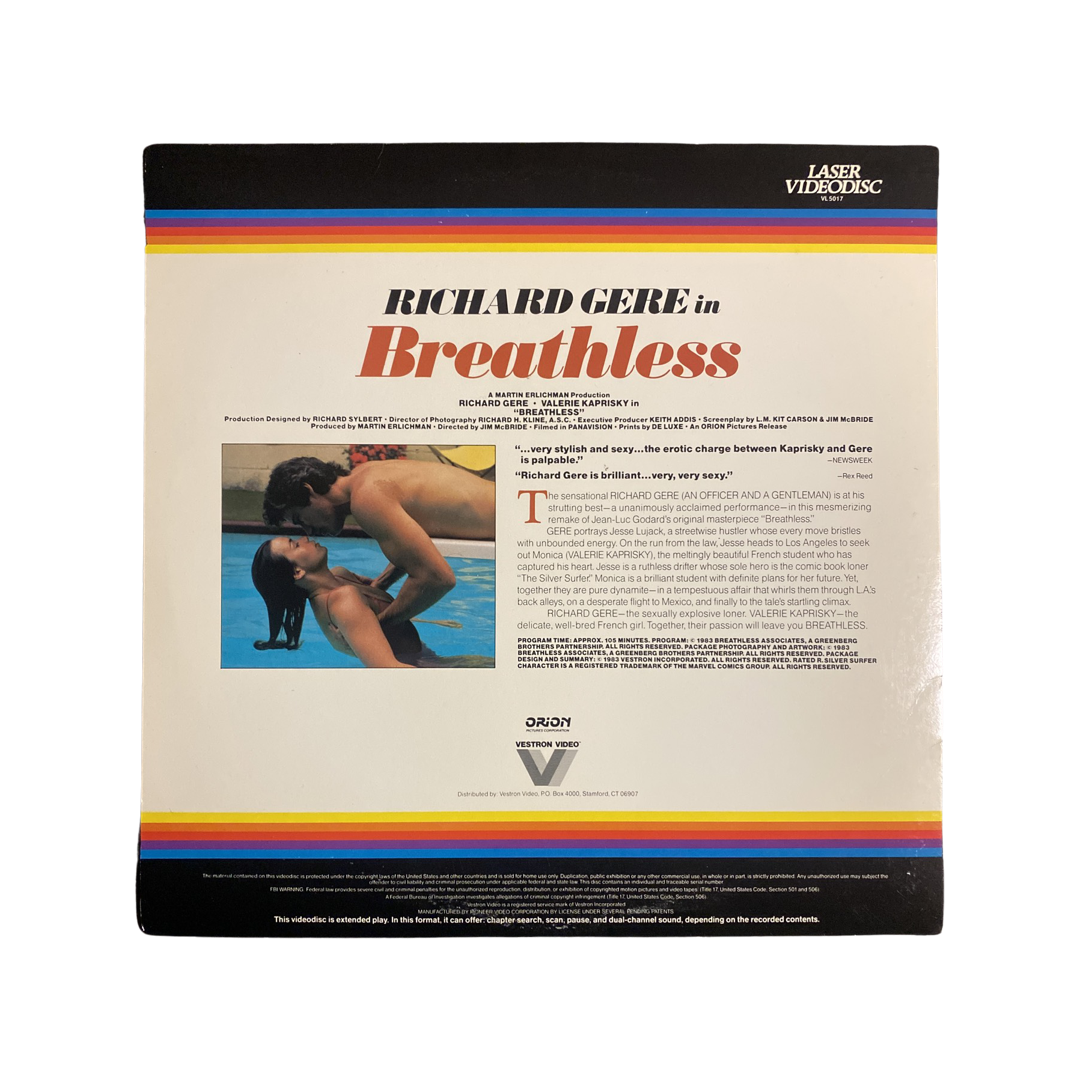 Richard Gere Breathless Laserdisc