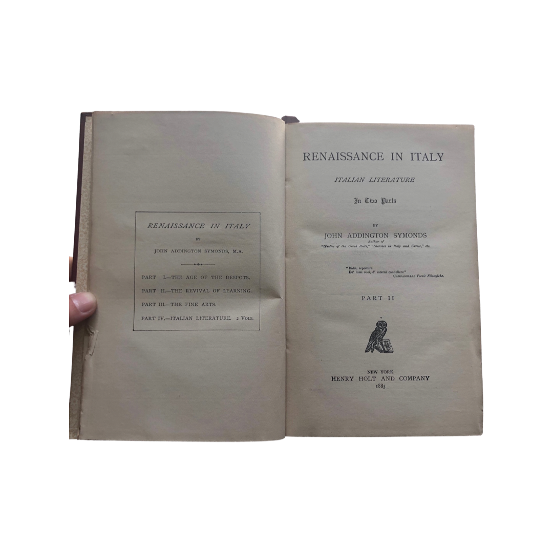 Renaissance in Italy (In Two Parts) by John Addington Symonds