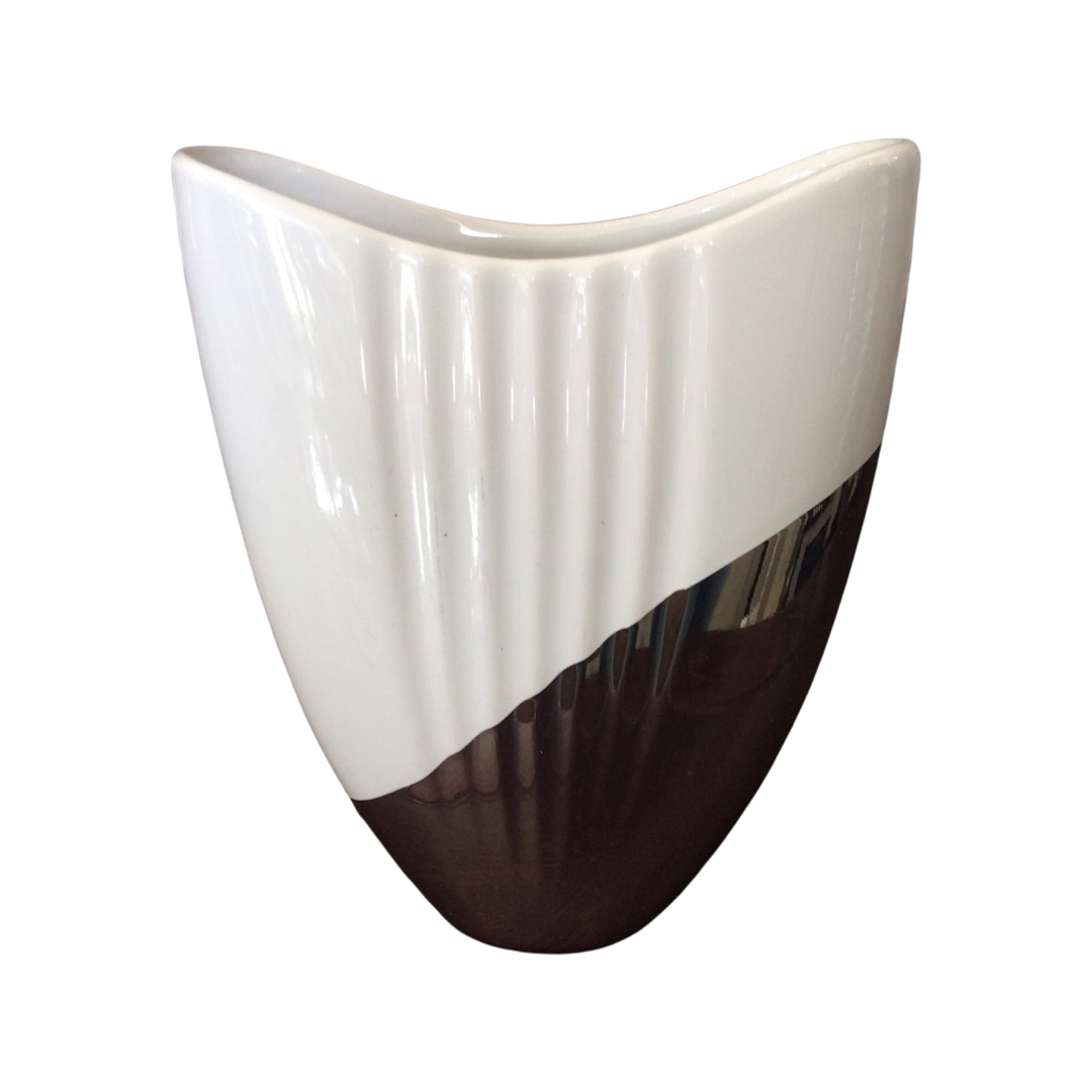 White and silver vase