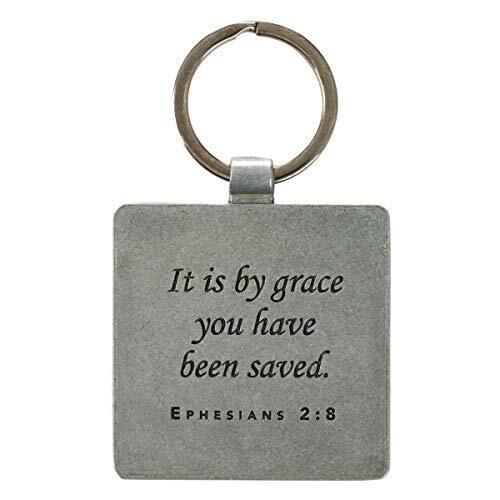 Key Chain - Teal Blue Butterfly with Grace and Ephesians 2:8