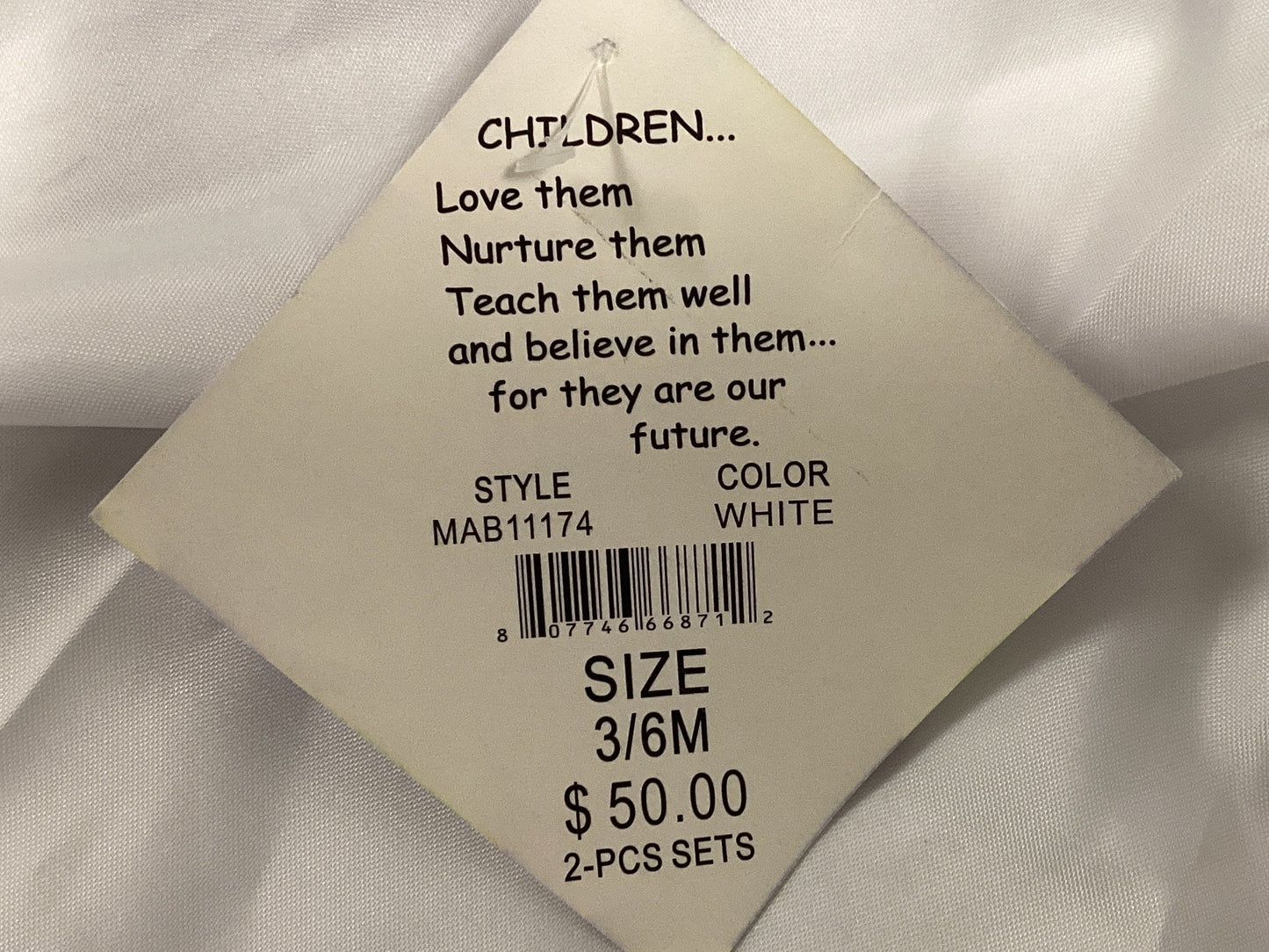 Blueberi Boulevard Dress Size 3-6 Months White (Previously Owned- Like New Condition)