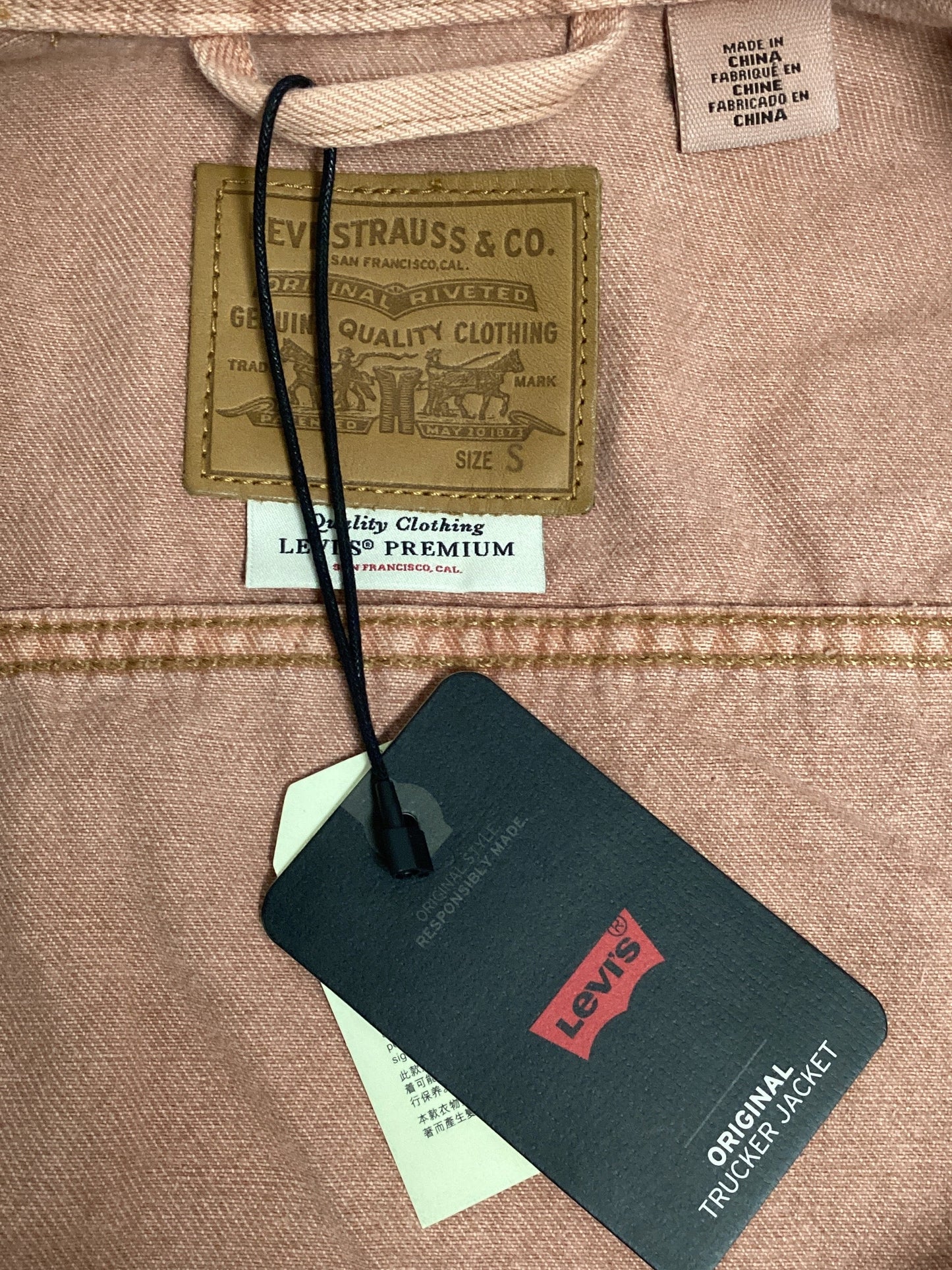 Levi's Original Trucker Jacket Pink Small (Previously Owned- Like New Condition)
