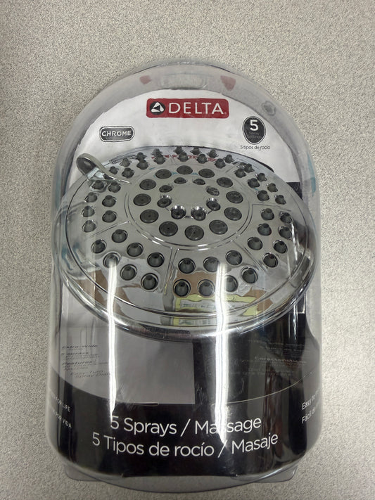 Delta Faucet 5-Spray Settings Shower Head - Chrome