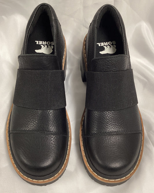Sorel Womens Joan City Now Block Heel Loafer Pumps Black Size 5 (Previously Owned- Like New Condition)