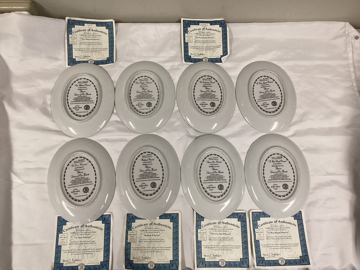 Princess Diana Bradford Exchange Plate Set 8 pcs