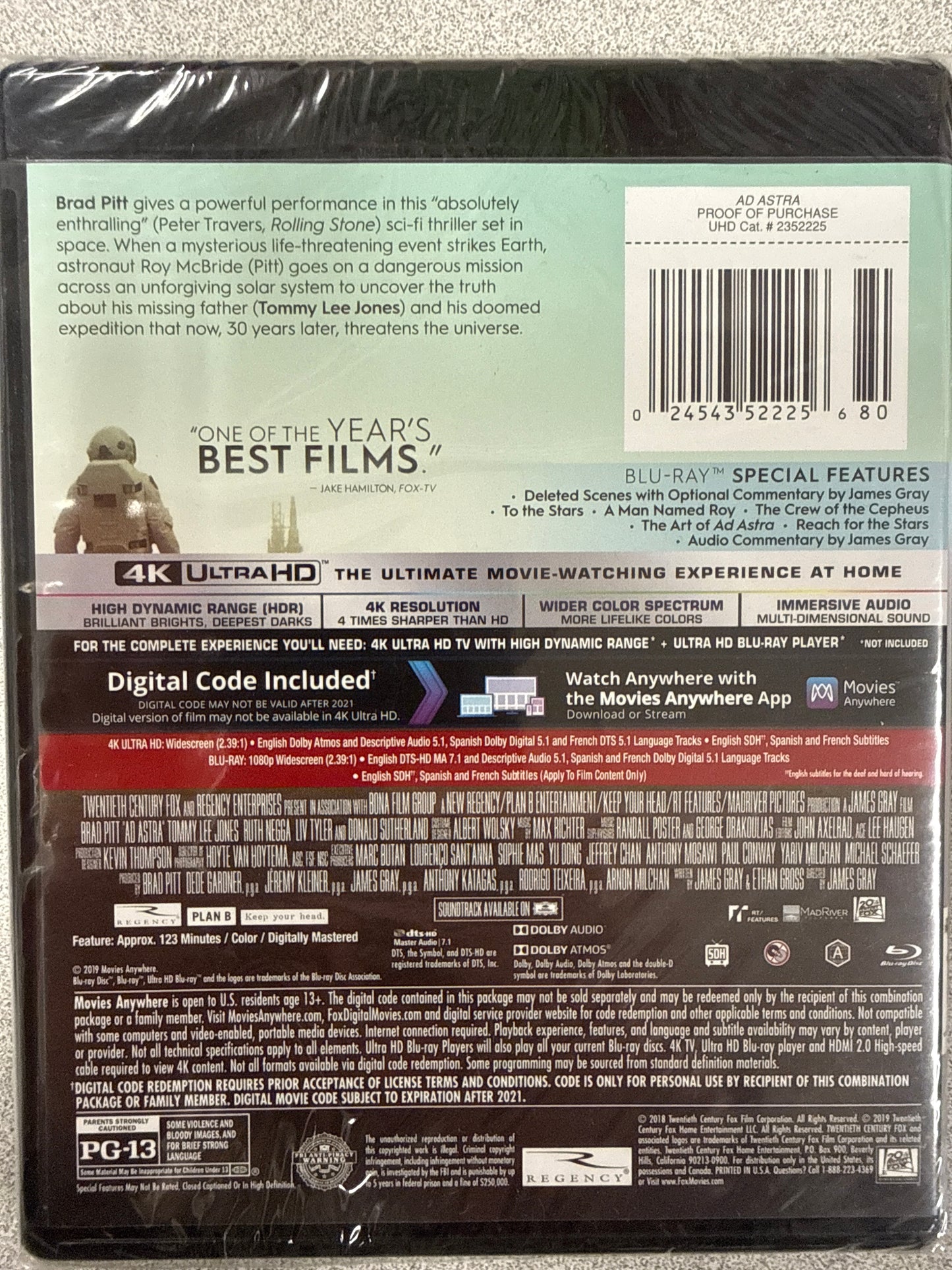 Ad Astra 4K Ultra HD Blu-ray New Factory Sealed