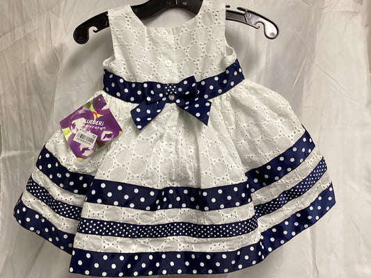 Blueberi Boulevard Dress Size 3-6 Months White (Previously Owned- Like New Condition)