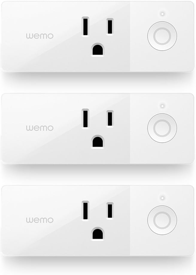 Wemo Mini Smart Plug 3-Pack, WiFi Enabled, Works with Amazon Alexa and the Google Assistant