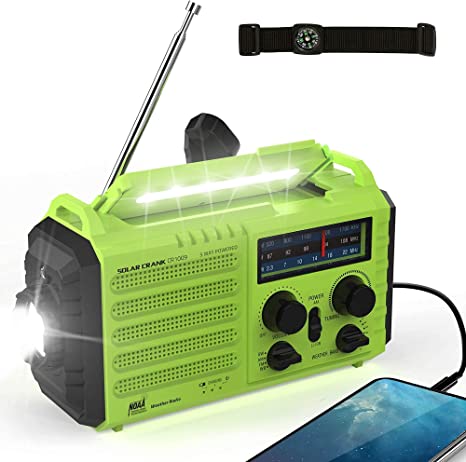 ROCAM CR1009 Hand Crank Emergency Radio and 1009 Pro Weather Radio with Big LCD Display