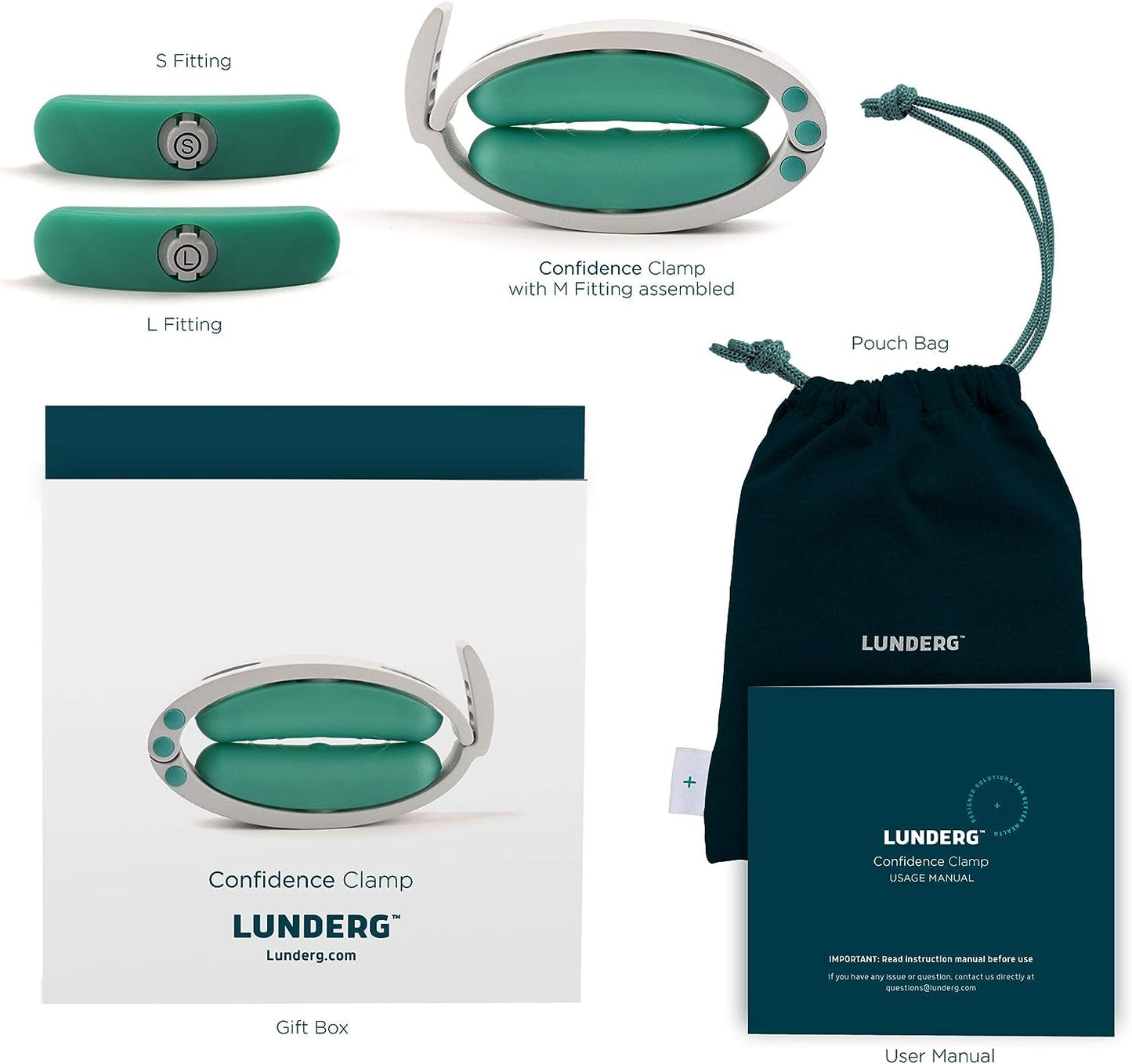 Confidence Clamp by Lunderg - Comfortable Urinary Incontinence Clamp with 3 Adjustable Sizes & Travel Bag - Recommended by Doctors & Money Back Guarantee