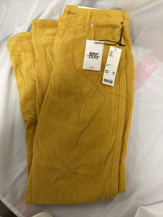 BDG High Rise Mom Corduroy Yellow Pants Size 28 (Previously Owned- Like New Condition)
