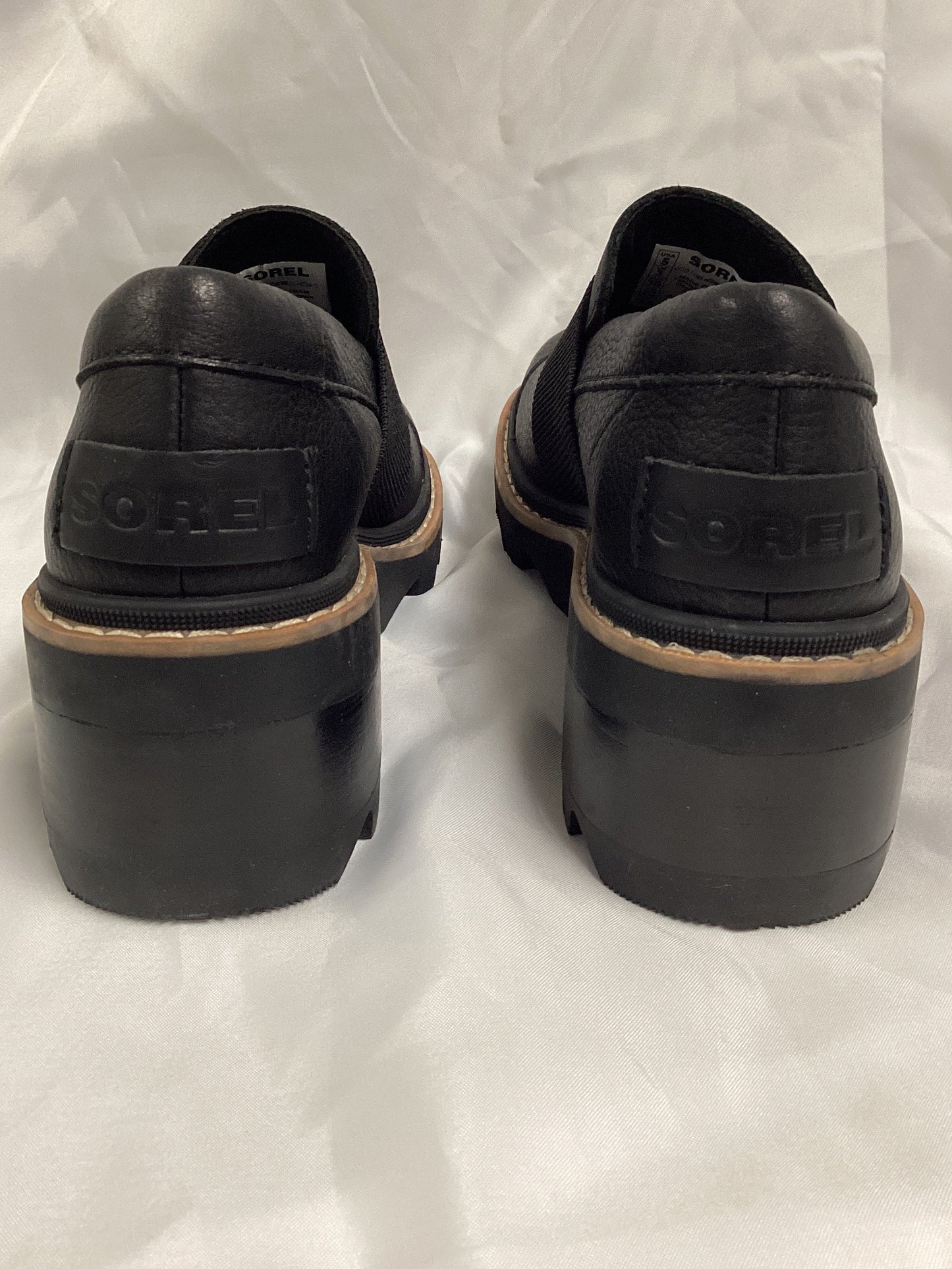Sorel Womens Joan City Now Block Heel Loafer Pumps Black Size 5 (Previously Owned- Like New Condition)
