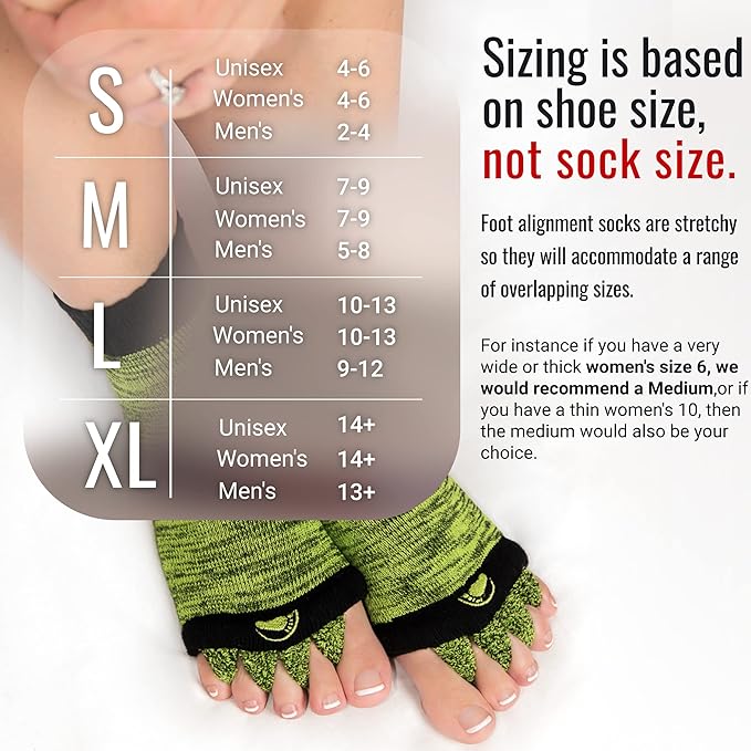 Foot Alignment Socks with Toe Separators by My Happy Feet | for Men or Women