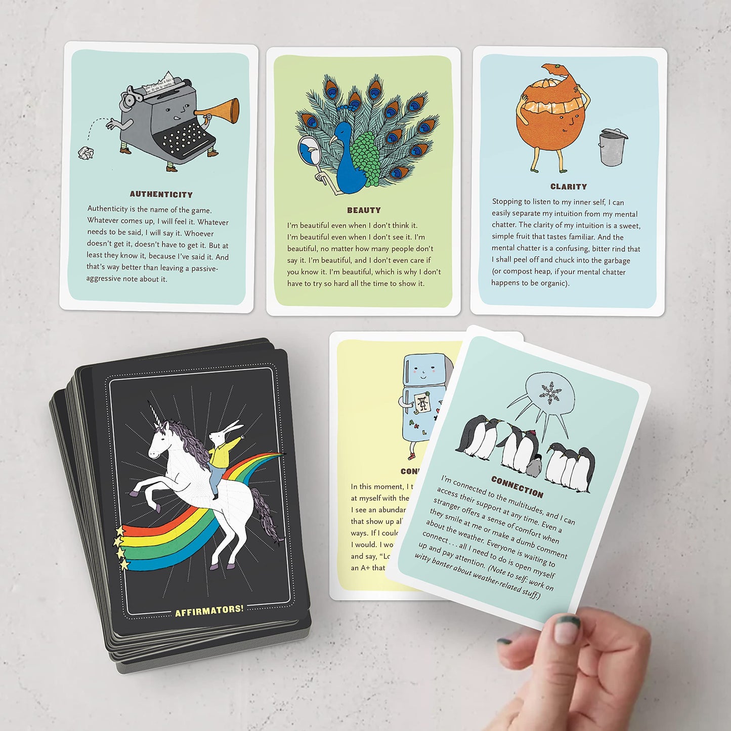 Affirmators! 50 Affirmation Cards Deck to Help You Help Yourself - Without the Self-Helpy-Ness! Cards