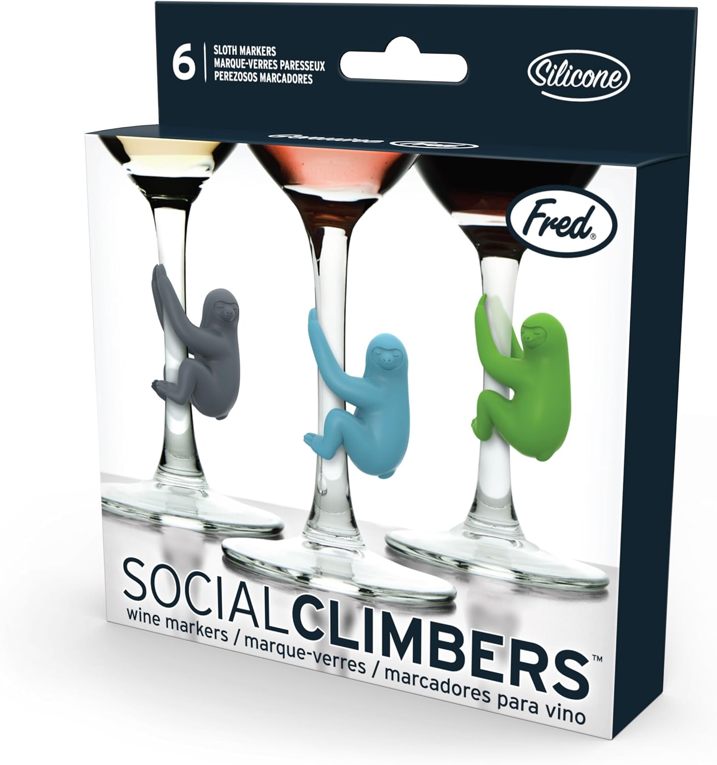 Genuine Fred Fred & Friends SOCIAL CLIMBERS Sloth Drink Markers