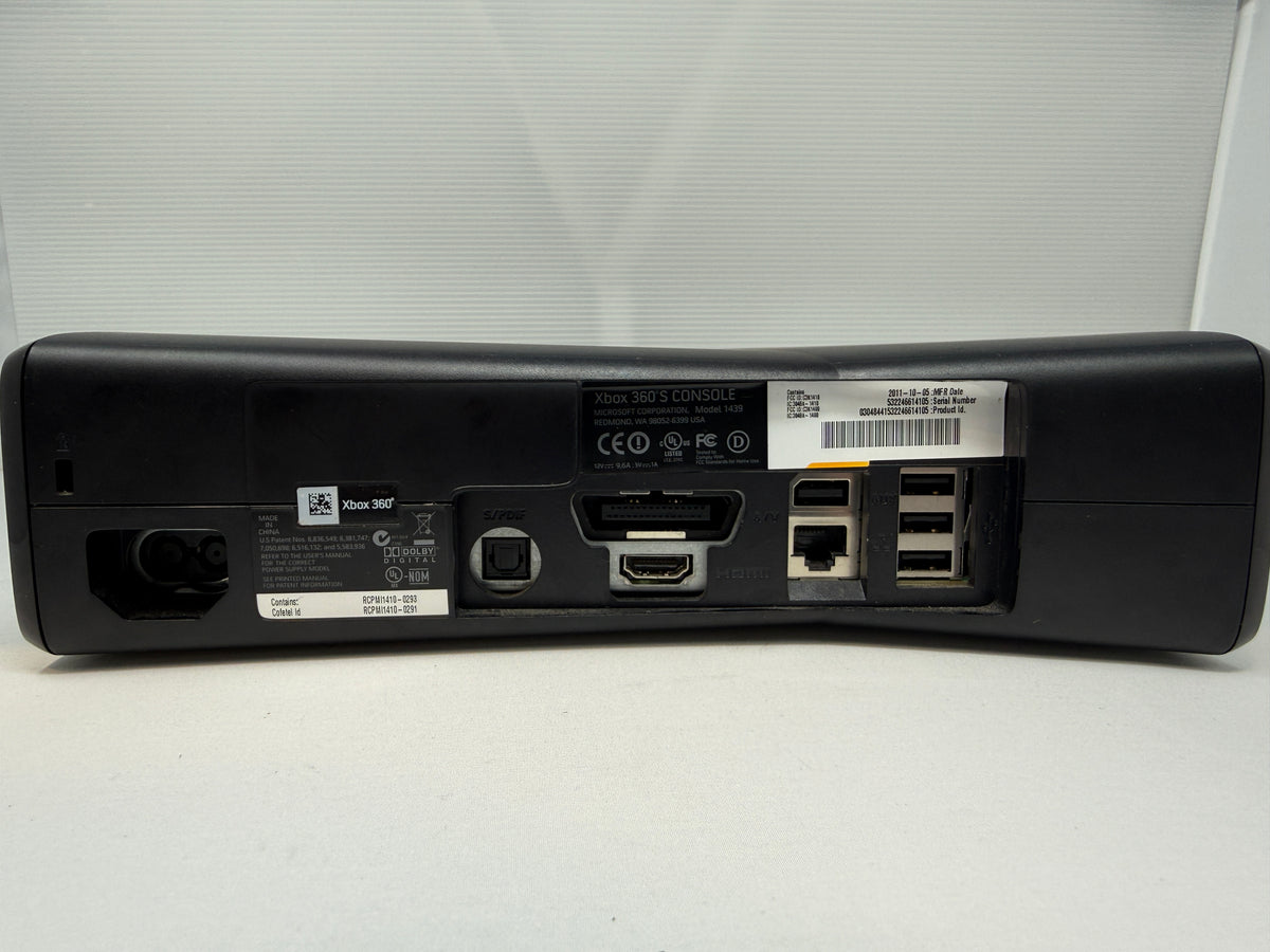 Microsoft XBox 360 S Model 1439 Console + Power Cable + Kinect (No Hard Drive) - Pre-Owned