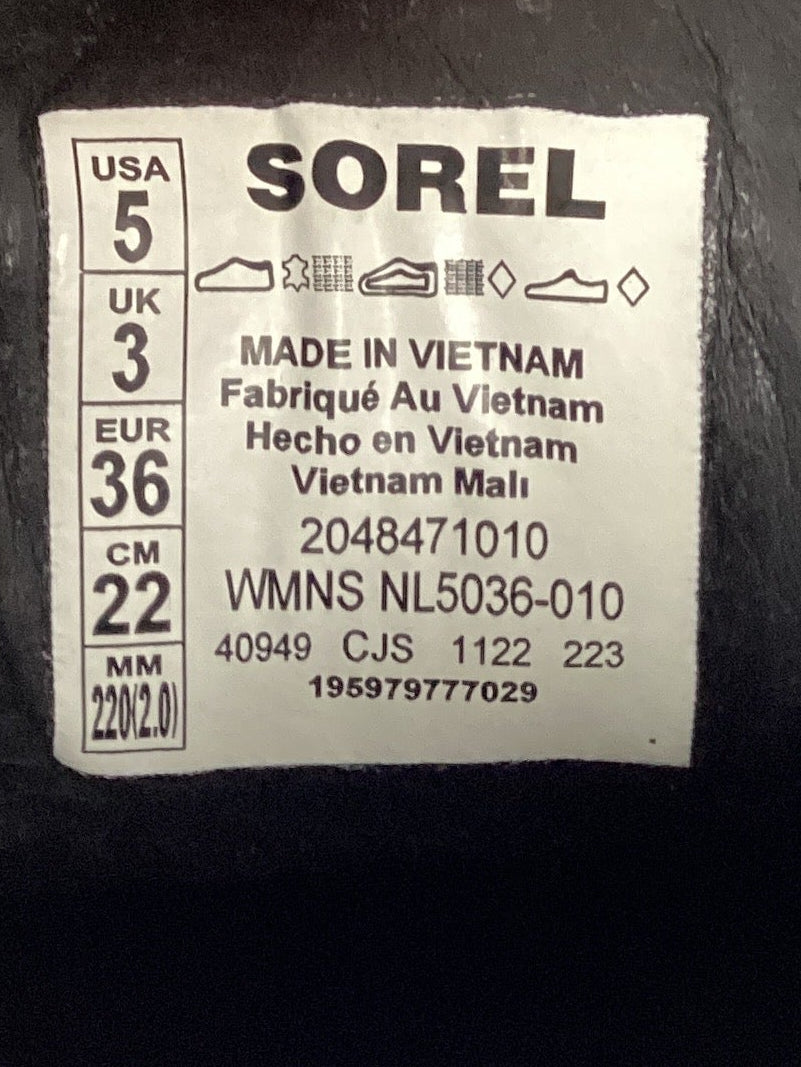 Sorel Womens Joan City Now Block Heel Loafer Pumps Black Size 5 (Previously Owned- Like New Condition)