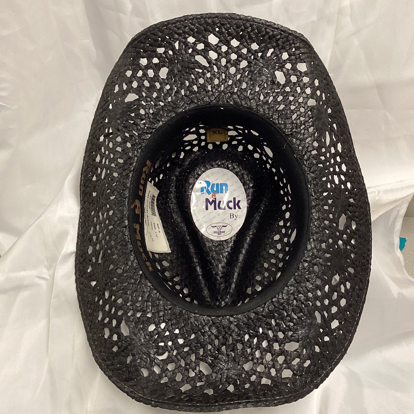 Bullhide Run A Muck Women's Straw Cowgirl Hat Black Size XL ( Previously Owned- Good Condition))