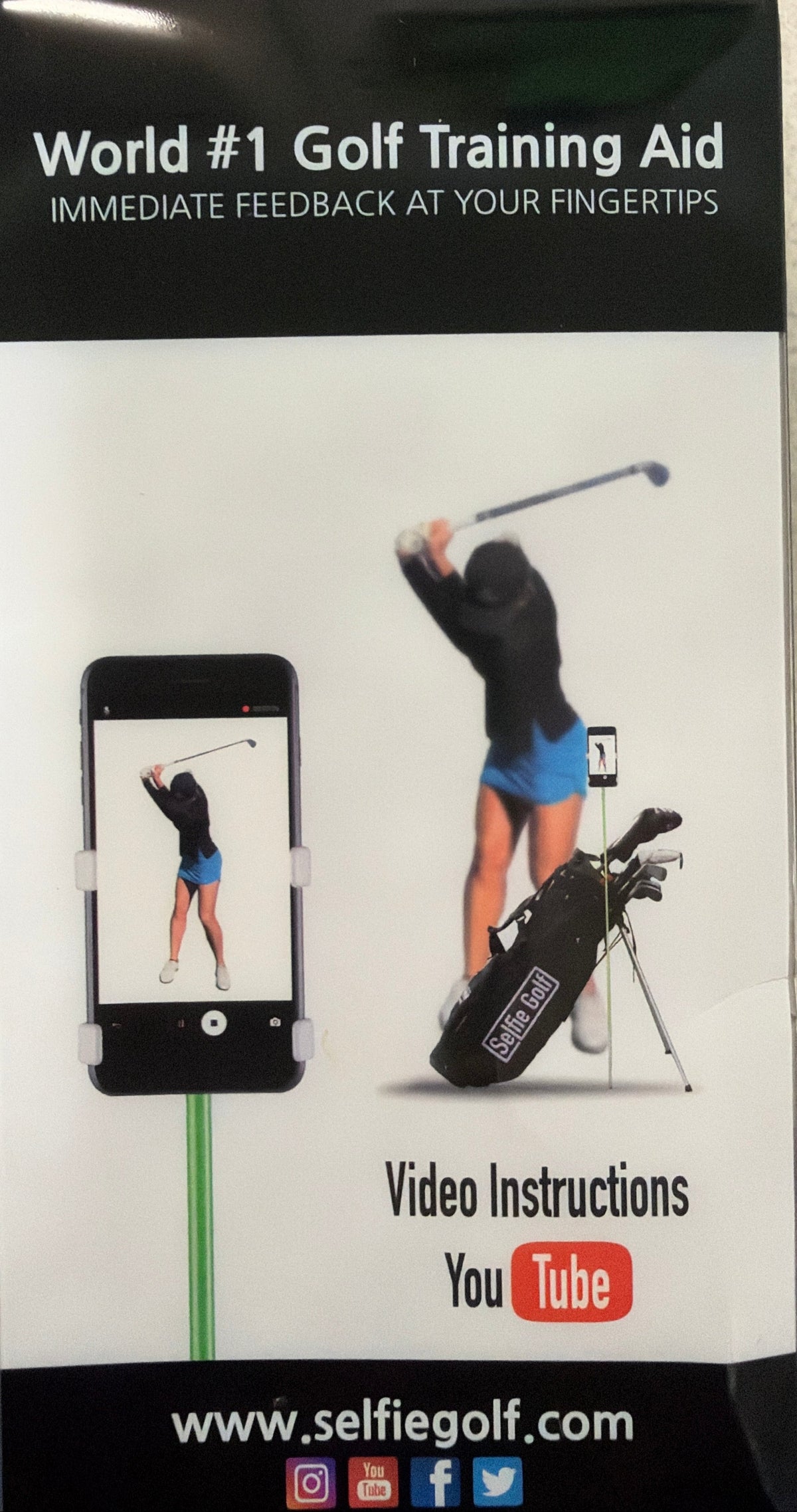 SelfieGOLF Record Golf Swing - Cell Phone Holder Golf Analyzer Accessories