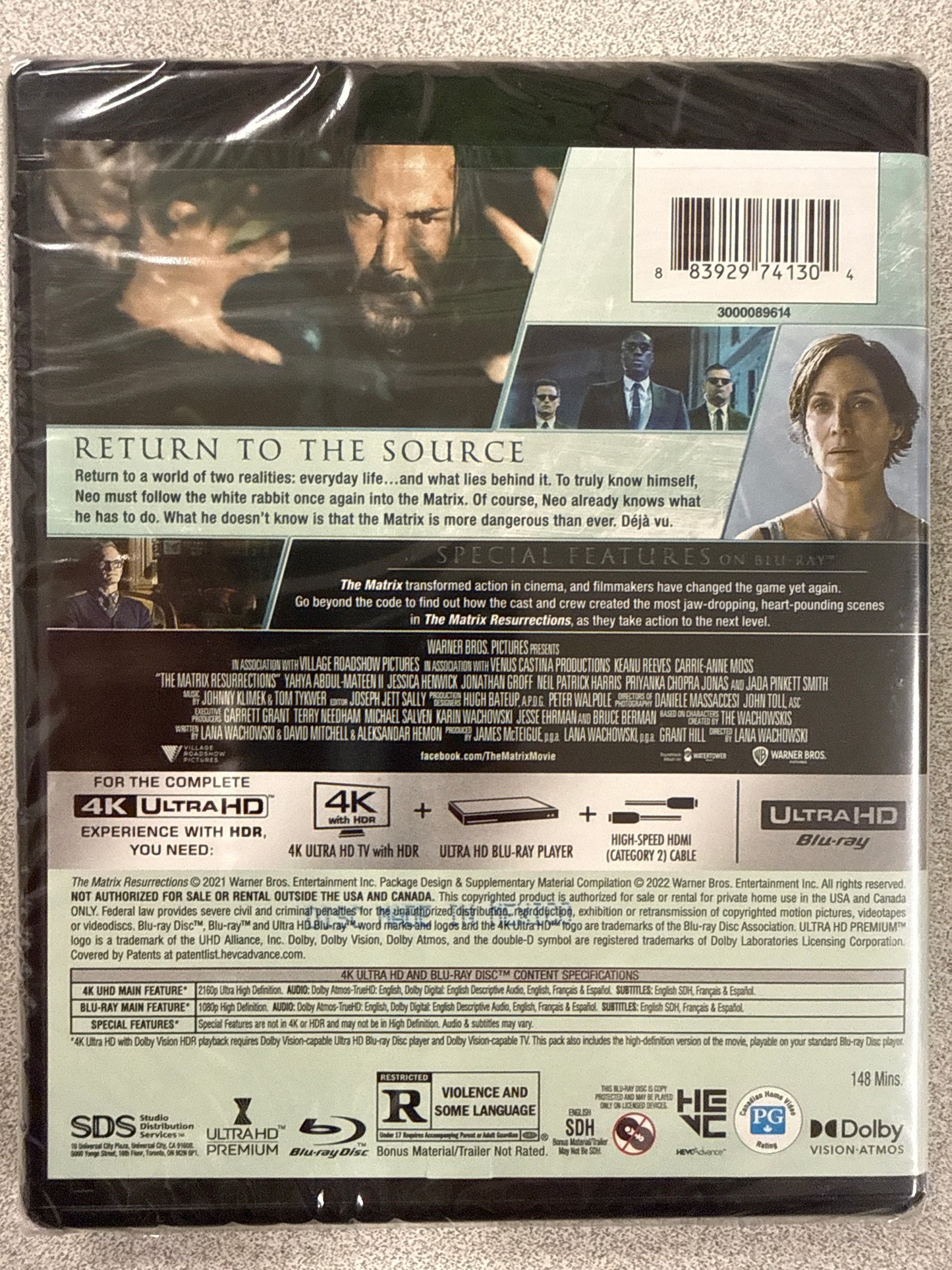 The Matrix Resurrections 4K Ultra HD Blu-ray New Factory Sealed